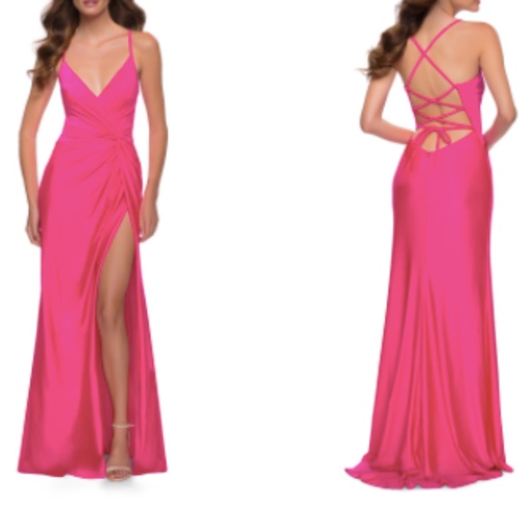 La Femme hot pink dress/gown size 2 - Picture 1 of 3
